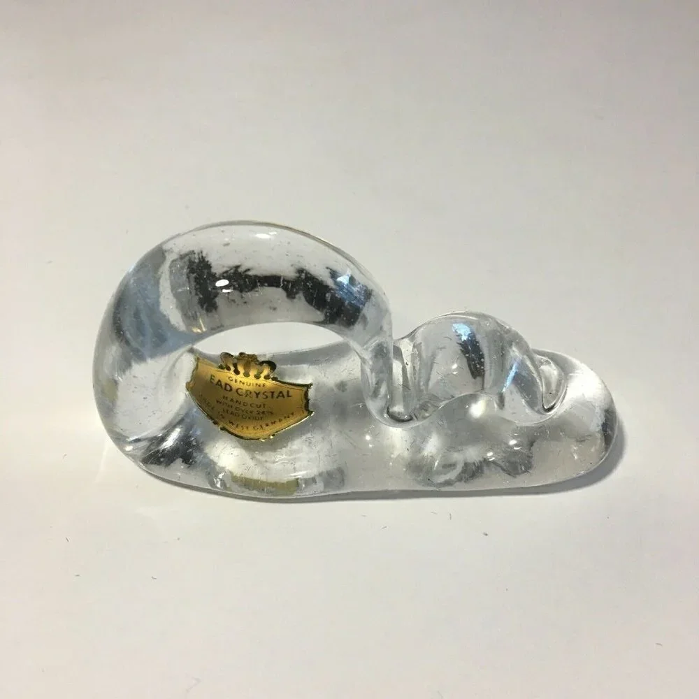 Vintage Lead Crystal Napkin Rings 24% PBO W Germany 6 Holders Glas Von Marion